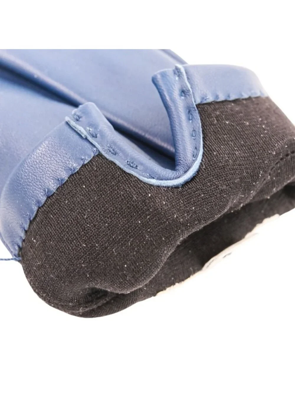 Hermes Chaine D'ancre Stitch Leather Gloves 7 Navy
